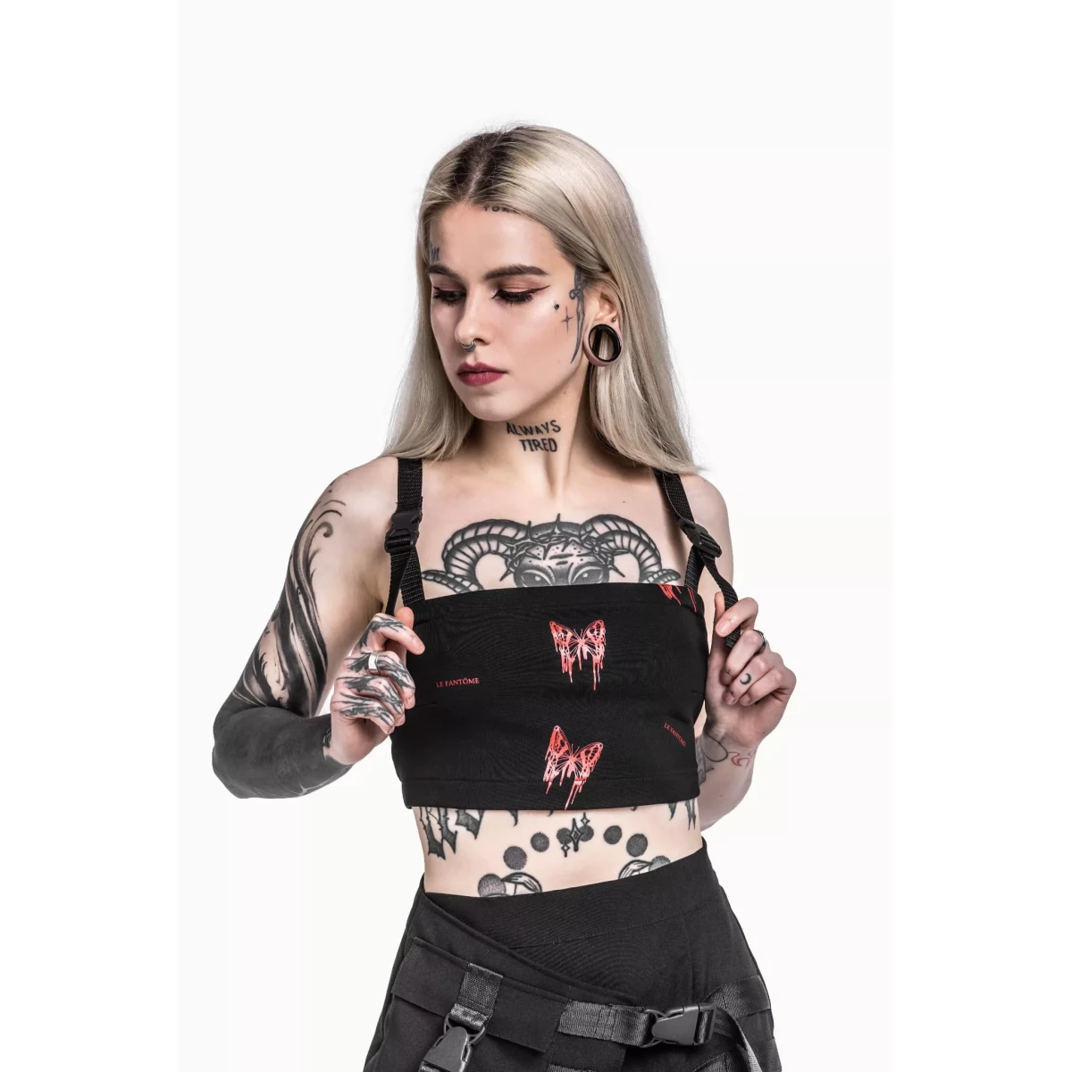 Techwear top butterflies logo