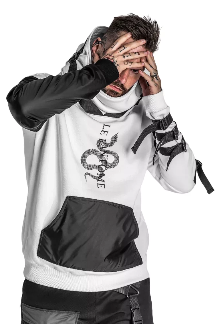 Techwear white snake sweatshirt