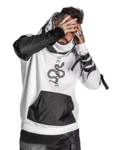 Techwear white snake sweatshirt