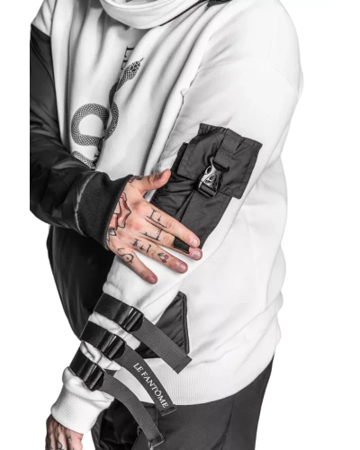 Techwear white snake sweatshirt
