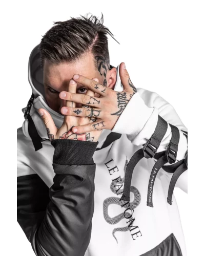 Techwear white snake sweatshirt