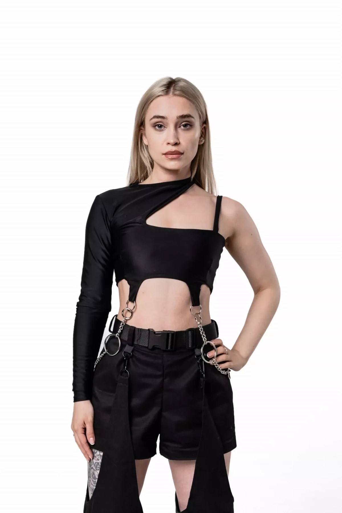 Top Black Chained