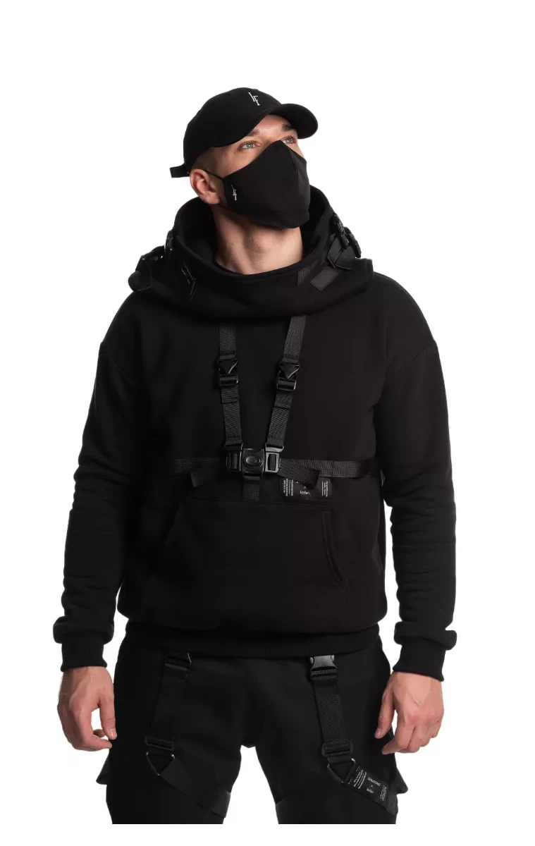 Bluza techwear męska Le Fantôme — techniczna tkanina, ciemna paleta, krój miejski