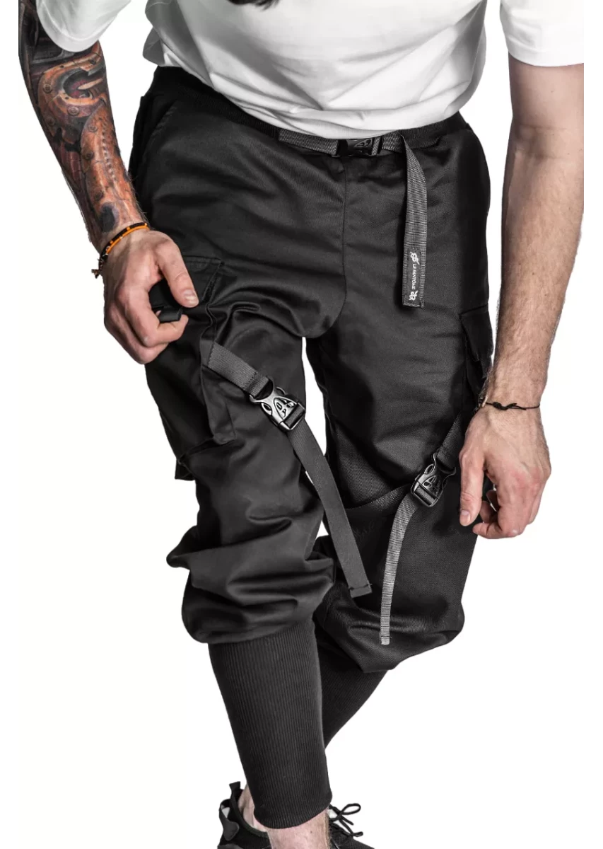 Spodnie rave cargo Le Fantôme — darkwear styl na imprezę elektroniczną